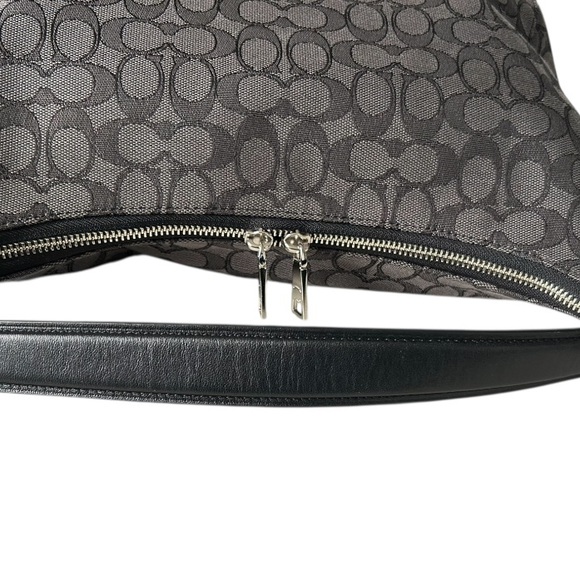 Coach East/West Celeste Hobo Black Smoke Signature Canvas Shoulder Bag F54936 - Picture 8 of 13